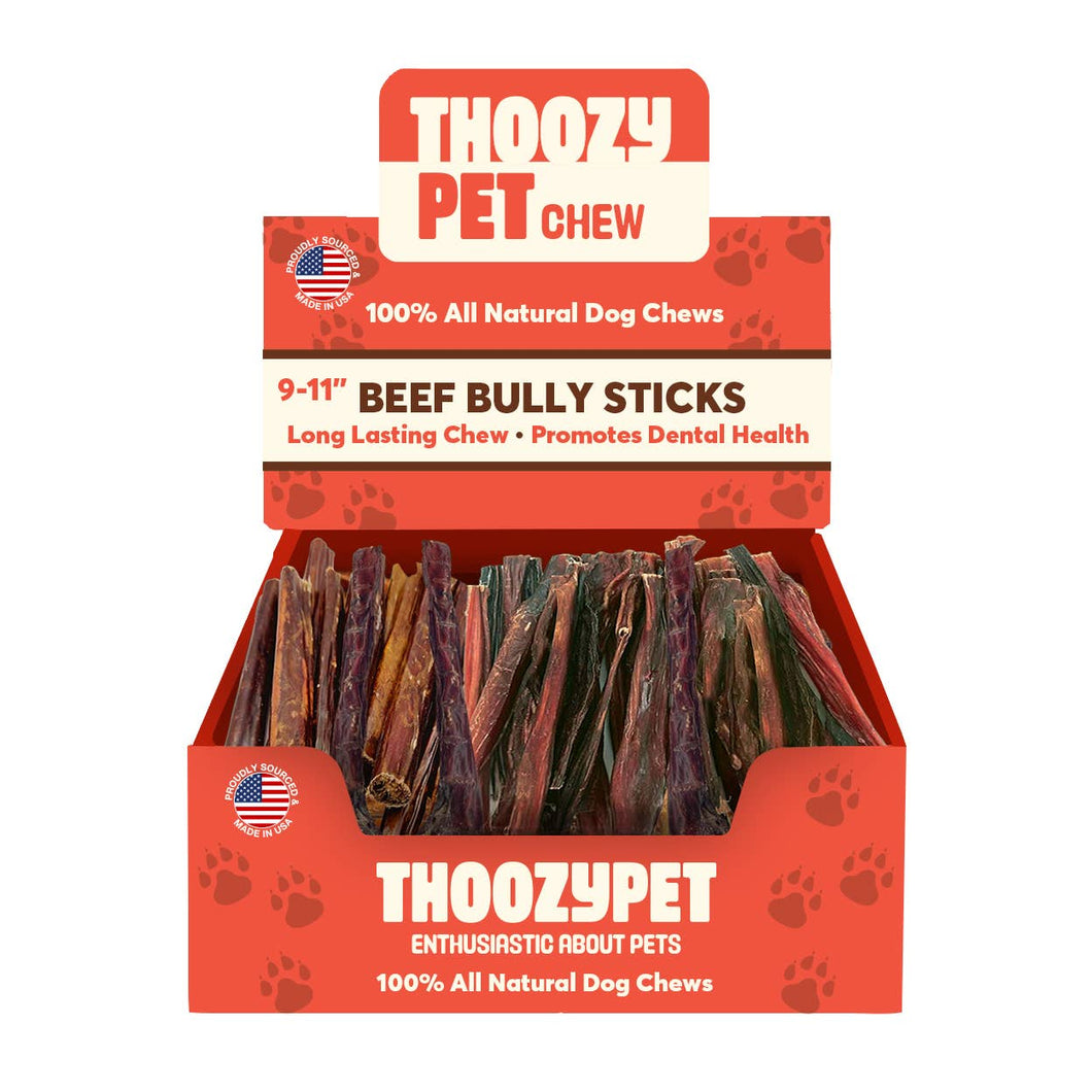 ThoozyPet USA-Sourced Beef Bully Stick Dog Chews 9-11