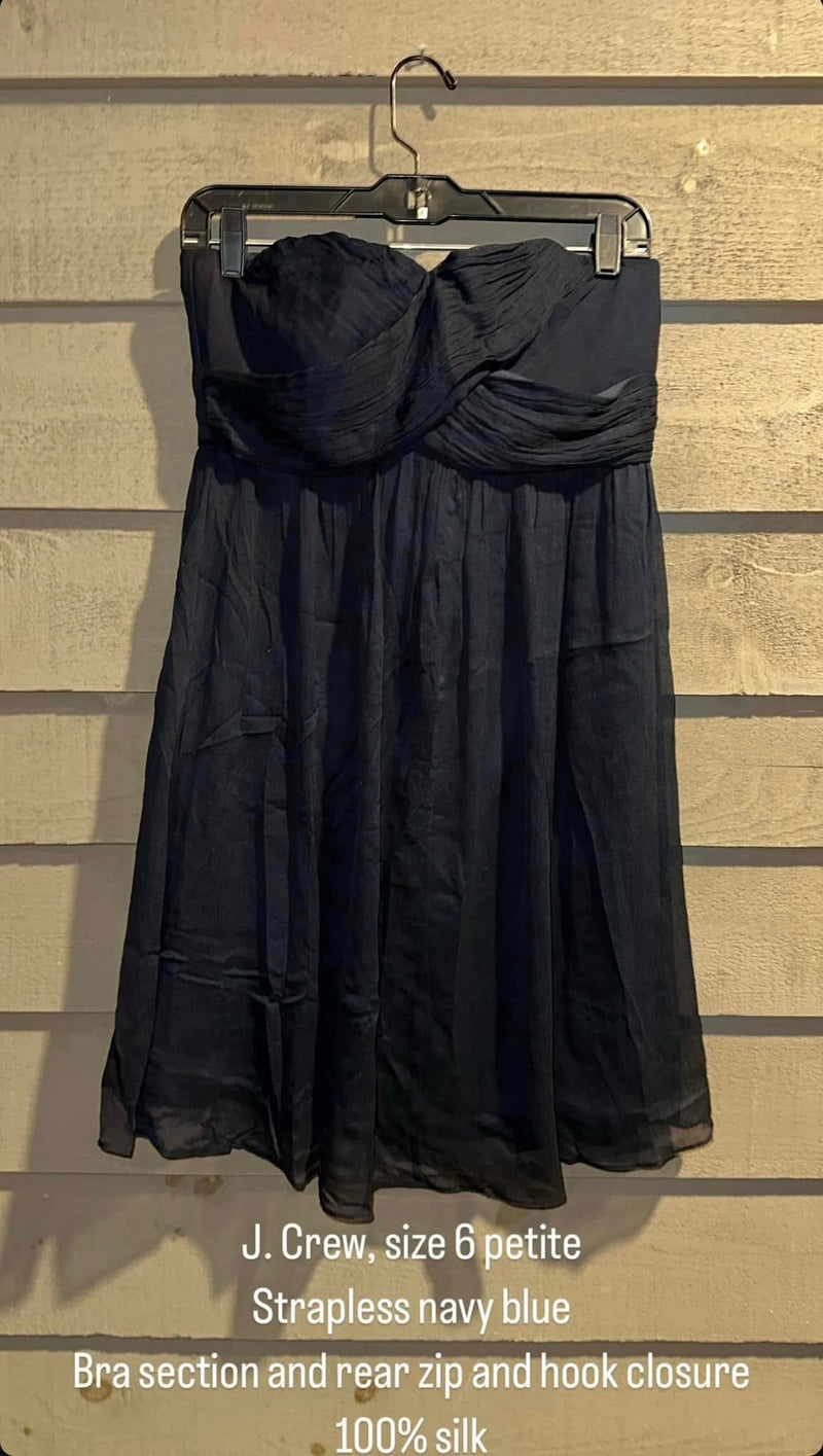 J. Crew strapless silk dress, petite size 6 WashAshore Store J. Crew strapless silk dress, petite size 6 WashAshore Store