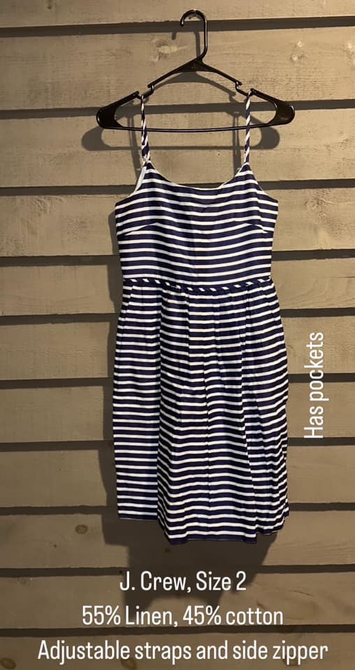 J. Crew linen/cotton dres with pocketss, Size 2 – WashAshore Store