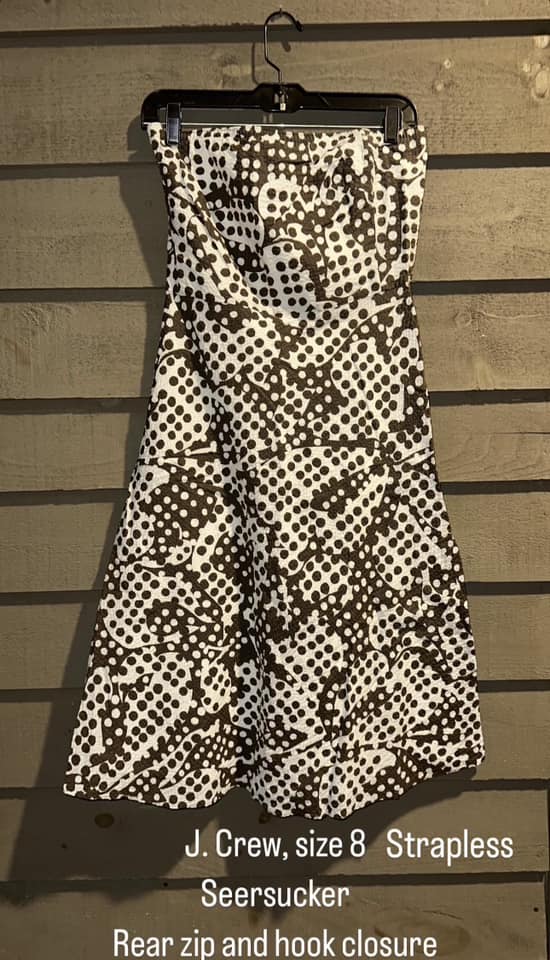 J. Crew strapless seersucker dress, Size 8