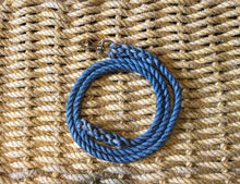 Blue Leadline on a Yellow Plain Maine Rope Mat