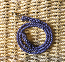 Purple Leadline on a yellow Plain Maine Rope Mat